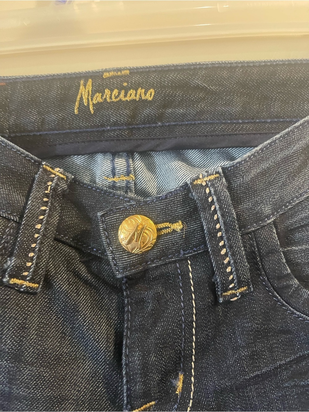 Marciano Dark Blue Denim Jeans with Gold Button